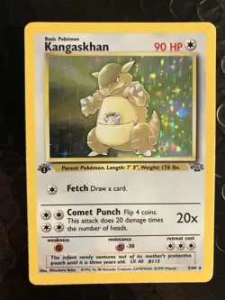 Pokemon TCG Holographic Kangaskhan Jungle 5/64 1st Edition Holo Rare Light Play - Image 1