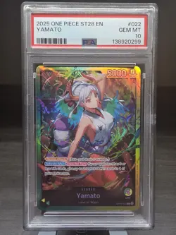 Bandai Yamato OP06-022 Starter Deck 28 Leader Foil Double Attack PSA 10 - Image 1