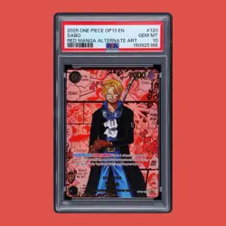 2025 One Piece OP13 EN Red Manga Alternate Art #120 Sabo PSA 10 GEM MINT - Image 1