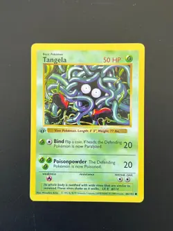 Tangela 66/102 WOTC Base Set 1st Edition Vintage Non Holo Pokemon Card AA2 - Image 1