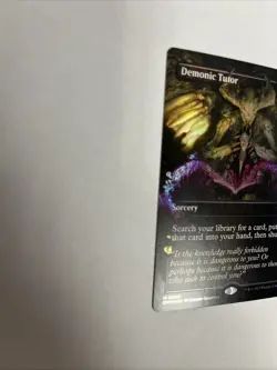 Demonic Tutor Borderless Foil Commander Masters Card #0696 MTG LP - Image 5