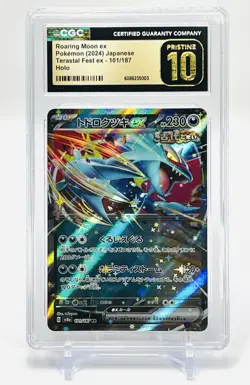 Roaring Moon Ex Double Rare Holo Pokemon Card Terastal Fest Ex CGC 10 Pristine✨ - Image 1