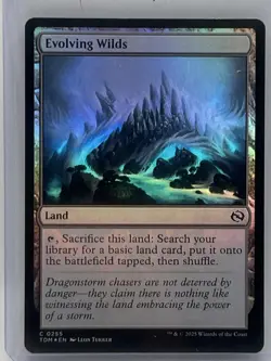 MTG Evolving Wilds TDM Tarkir Dragonstorm MTG 255 FOIL COMMON M/NM - Image 1