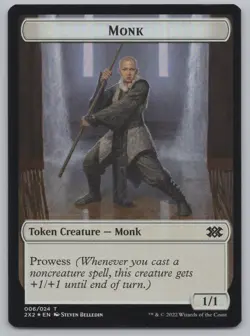 MTG Foil Double-sided Token - 2X2 - Monk / Bear -H431 - Image 2