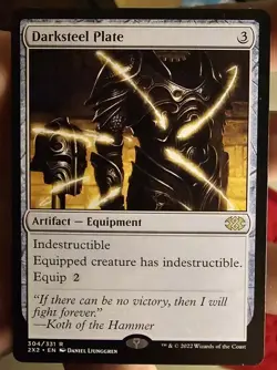 Darksteel Plate Double Masters 2022 MTG Magic - Non-Foil - Mint - Image 1