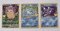 Pokemon 25th anniversary Blastoise / Dark Gyarados / Pikachu card Lot - Image 1