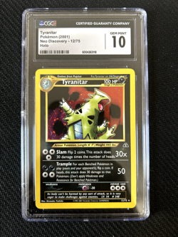 Tyranitar Pokemon 2001 Neo Discovery 12/75 Holo CGC Gem Mint 10 - Image 1