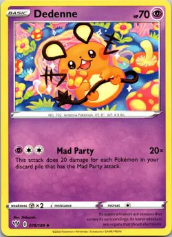Dedenne 078/189 SWSH03: Darkness Ablaze NM Non-Holo Pokemon TCG - Image 1
