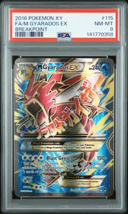 POKEMON M GYARADOS EX FULL ART 115/122 PSA 8 BREAKPOINT Mint/Near MINT - Image 1