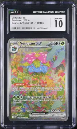 CGC 10 Pokemon Venusaur ex 198/165 Sv: Scarlet & Violet 151 Rare Holo SIR PSA - Image 1