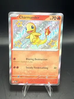 Pokemon Charmander TCG 109/091 Baby Shiny Rare Paldean Fates - Image 2