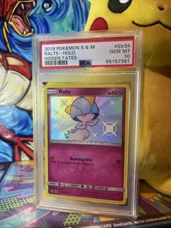 Pokemon TCG 2019 Ralts SV34/SV94 Shiny Holo Rare Hidden Fates Psa 10 - Image 1