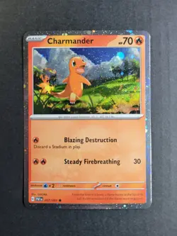Charmander 7/91 Pokemon TCG S&V Paldean Fates Common Cosmos Holo Promo NM - Image 2