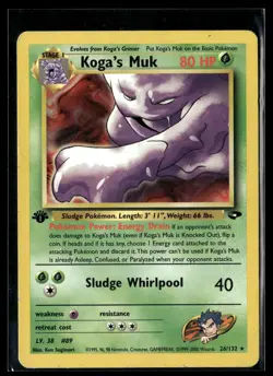 Pokemon TCG Gym Challenge #026/132 Koga's Muk - Image 1