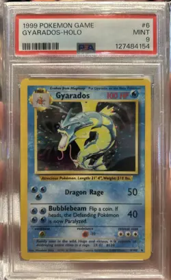 1999 POKEMON BASE SET UNLIMITED #6 GYARADOS-HOLO PSA 9 - Image 1