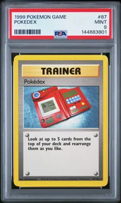 1999 POKEMON GAME BASE SET UNLIMITED #87 POKEDEX PSA 9 - Image 1