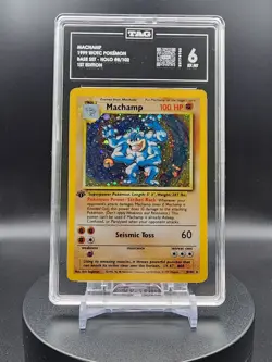 Pokemon: 1999 1st EDITION Machamp 8/102 Base Set HOLO RARE - TAG 6! - Image 1