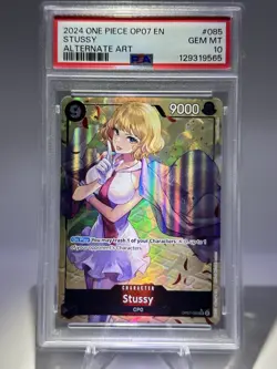 PSA 10 One Piece TCG Stussy OP07-085 Alt Art 500 Years in the Future English - Image 1