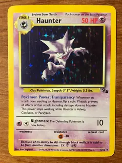 Pokemon TCG Haunter Fossil Holo Rare 6/62 Excellent Condition Vintage Card - Image 1