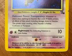 Pokemon TCG Haunter Fossil Holo Rare 6/62 Excellent Condition Vintage Card - Image 3