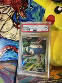 Pokemon TCG Snorlax Scarlet & Violet 151 ETB Promo Card #051 PSA 9 Mint - Image 3