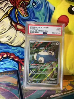 Pokemon TCG Snorlax Scarlet & Violet 151 ETB Promo Card #051 PSA 9 Mint - Image 5