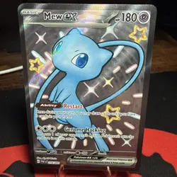 Pokemon Mew EX TCG Full Art Shiny Ultra Rare Card 216/091 Paldean Fates Fresh - Image 1