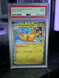 Pokemon Dragonite 012/015 McDonald's 2024 PSA 9 Holo Promo Card English - Image 1