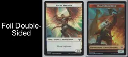 MTG Foil Double-sided Token - KHM - Angel Warrior / Dwarf Berserker -H435 - Image 1