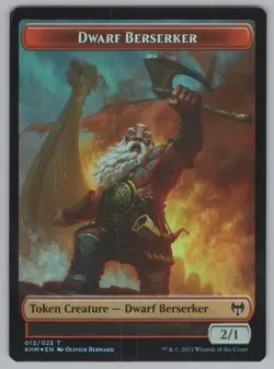 MTG Foil Double-sided Token - KHM - Angel Warrior / Dwarf Berserker -H435 - Image 3