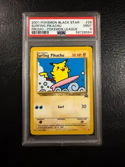 Pokemon League Black Star Promo #28 - Surfing Pikachu - MINT - PSA 9! - Image 1