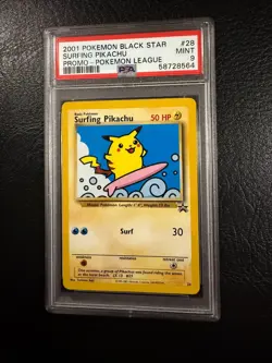 Pokemon League Black Star Promo #28 - Surfing Pikachu - MINT - PSA 9! - Image 2