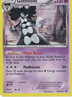 GOTHITELLE HOLO 72/113 POKEMON BLACK AND WHITE LEGENDARY TREASURES - Image 1