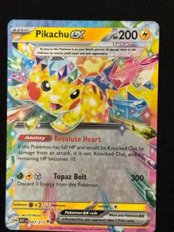 Pikachu ex 057/191 Sv08: Surging Sparks Double Rare Holo Pokemon TCG NM- - Image 1