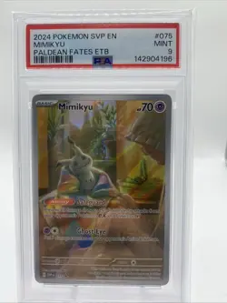 2024 POKEMON SVP PALDEAN FATES ETB PROMO #075 MIMIKYU PSA 9 - Image 1