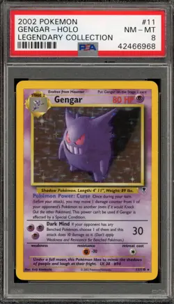 Pokemon Gengar Legendary Coll. Holo Rare #11 PSA 8 - Image 1
