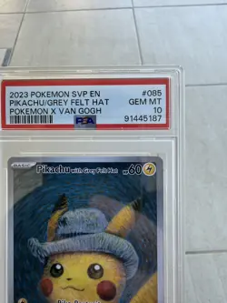 Pokemon Pikachu with Grey Felt Hat Van Gogh 085 Promo PSA 10 Graded GEM MINT - Image 2