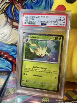 Pokemon SVP Prismatic Evolution Tech Sticker Coll. Promo Leafeon 170 PSA 9 MINT - Image 2