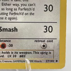 Farfetch'd - Base Set 27/102 Uncommon Non-Holo Pokemon TCG - Image 5