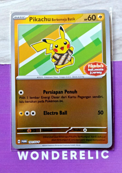 Pikachu Berkemeja Batik HOLO Foil 191/SV-P PROMO Pokemon Indonesia Journey Tcg - Image 1
