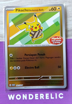Pikachu Berkemeja Batik HOLO Foil 191/SV-P PROMO Pokemon Indonesia Journey Tcg - Image 2