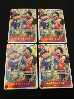 4 One Piece Ace & Sabo & Luffy OP13-007 Carrying On His Will Foil - Image 1