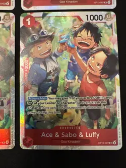 4 One Piece Ace & Sabo & Luffy OP13-007 Carrying On His Will Foil - Image 5