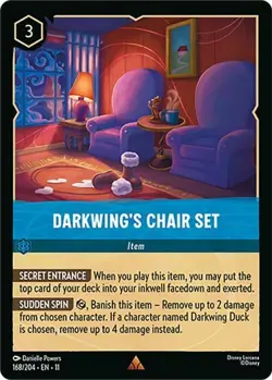 DISNEY LORCANA TCG - Winterspell - Darkwing's Chair Set - Rare 168/204 - Image 1