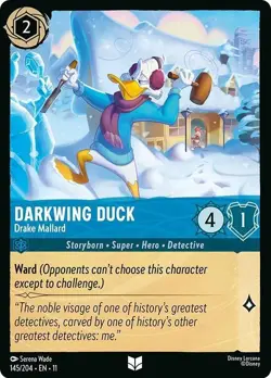 DISNEY LORCANA TCG - Winterspell Darkwing Duck - Drake Mallard Uncommon 145/204 - Image 1