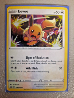 2021 POKEMON TCG EEVEE SWSH118 SWORD & SHIELD BLACK STAR PROMO CARD HOLO - Image 1