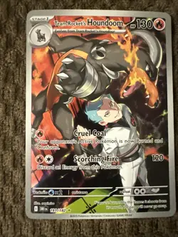 Pokemon TCG Team Rockets Houndoom Full Art Rare Card Destined Rivals 191/182 - Image 1
