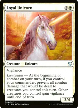 X 1 Loyal Unicorn NM-M C18 004 MTG Magic The Gathering - Image 1