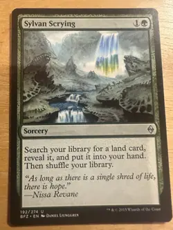 Magic the Gathering MTG Sylvan Scrying (192) Battle for Zendikar NM - Image 1