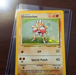 Raw Vintage Pokemon TCG Hitmonchan Base Set Holo Unlimited Rare Card 7/102 - Image 1